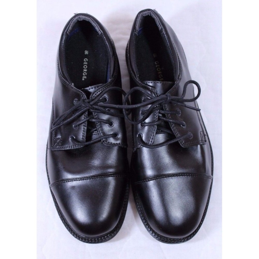 George Size 9.5 M Men's Black Lace Dress Oxford Shoes - Picture 2 of 7